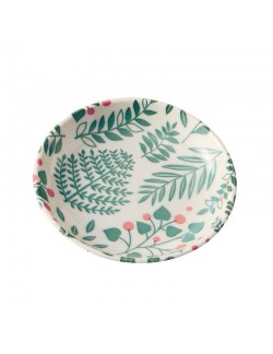 Porcelain plate with bush pattern