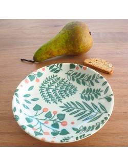 Porcelain plate with bush pattern