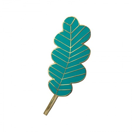 Pin's Grande Feuille Turquoise