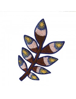 Embroidered iron-on patch with Brown Tropic pattern