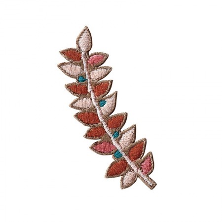 Embroidered iron-on patch with Copper Branch pattern