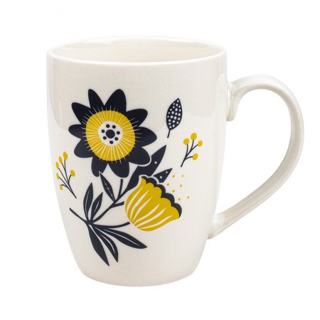 Porcelain mug with Passion Flower motif