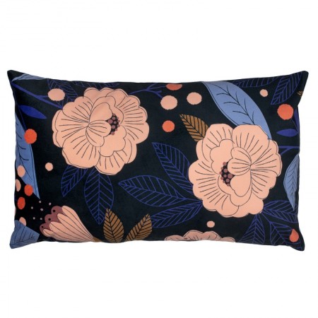 Begonia Black velvet cushion