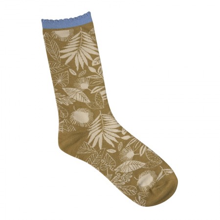 Jacquard socks with Leaves Pattern