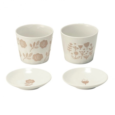 Ceramic duo bowls Camellia and Maquis