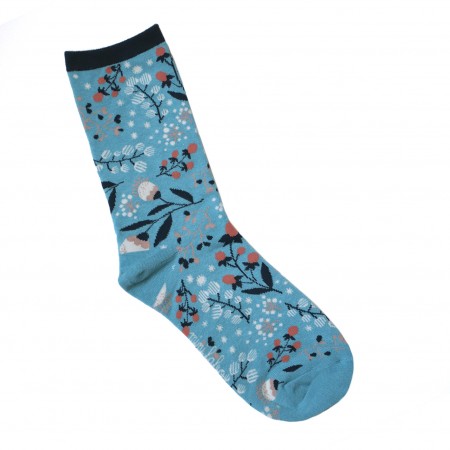 Jacquard socks with Susan Blue Pattern