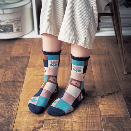 Jacquard socks with Domino Pattern