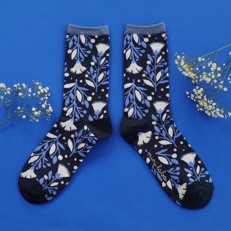 Jacquard socks with cornflower Pattern