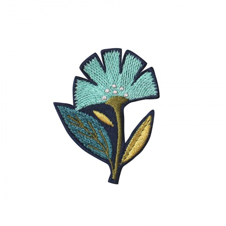Embroidered iron-on patch with Green Carnation pattern