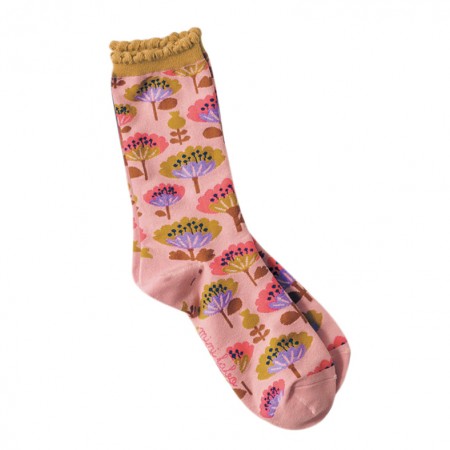 Jacquard socks with Peony Pattern