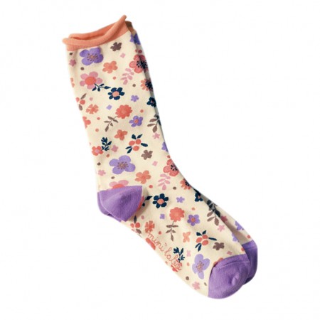 Jacquard socks with Fleurettes Pattern