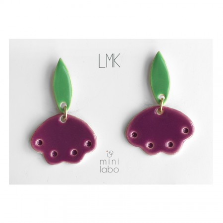 purple Lullaby leaf earrings