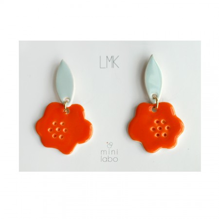 Lily leaf earrings vermillon