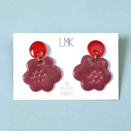 Lily polka dots earrings burgundy