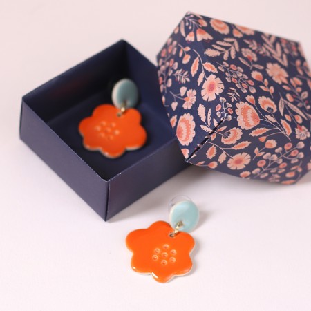 Lily orange earrings