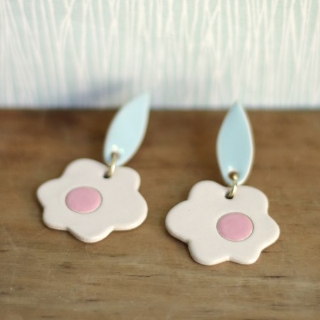 Boucles d'oreilles Marguerite pastel