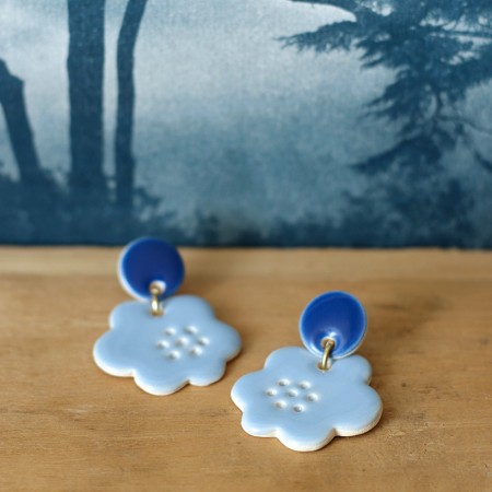 Boucles d'oreilles Lily bleu