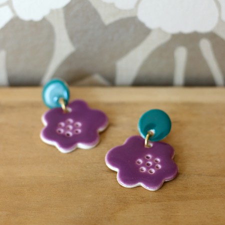 Boucles d'oreilles Lily prune