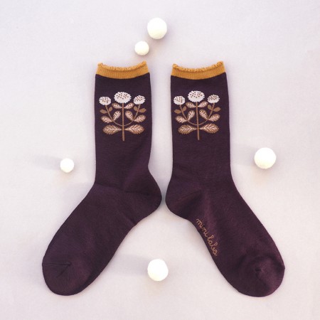 Jacquard socks with Pompons Pattern