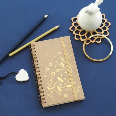 Mimosa Gold and Kraft Pocket Agenda