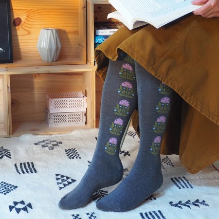 Chaussettes hautes en Jacquard motif Bohème